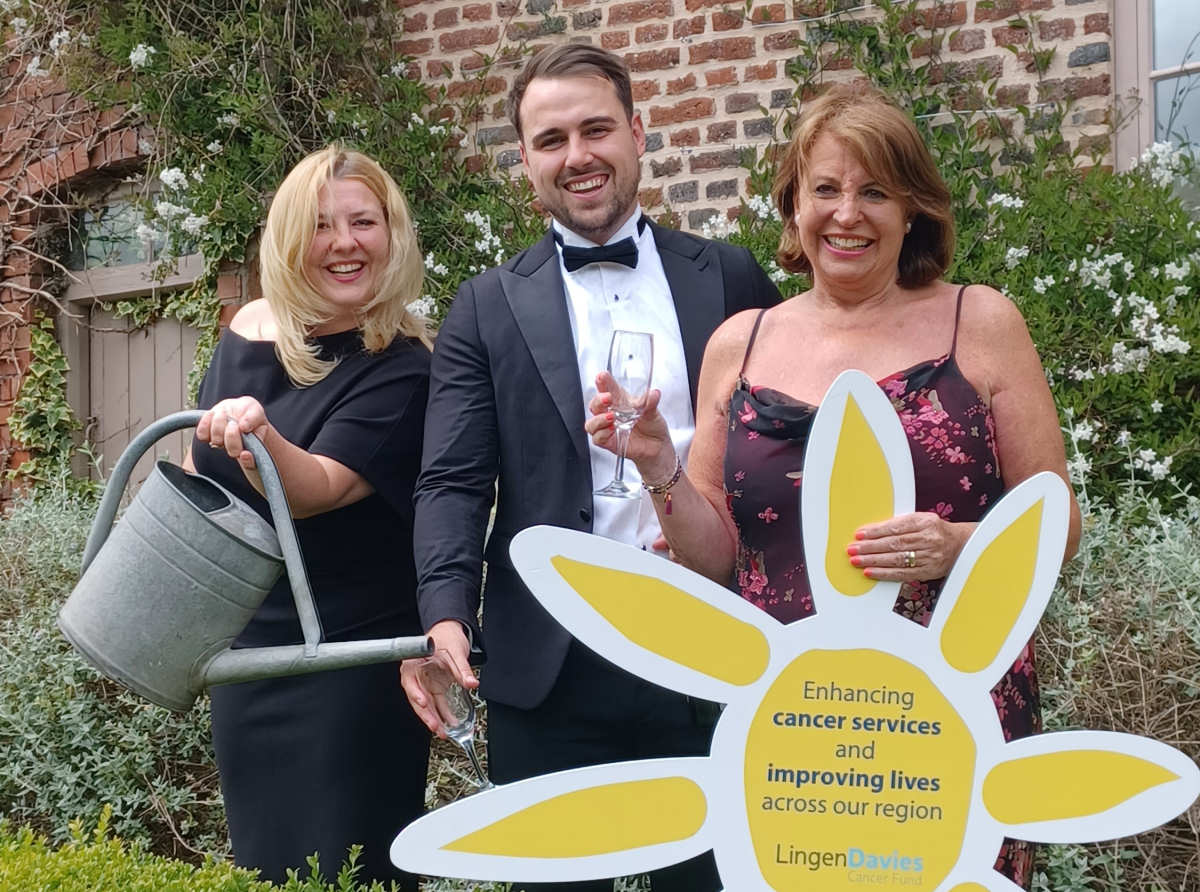 Laura Opechowska and Ryan Evans from Aico, with Angela Hill from Lingen Davies preparing for an evening of fun at Pimhill.