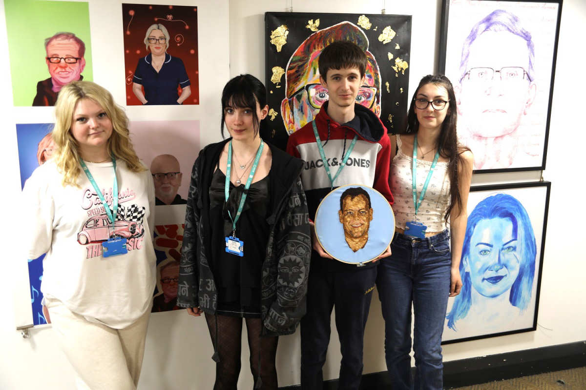 Telford College creative students, from left, Rhian Williams, Nikola Korosevska, Ben Jones, Alyssa Ellerker
