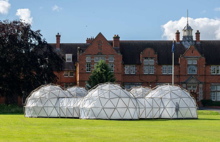 The Pollution Pods installation at Harper Adams University