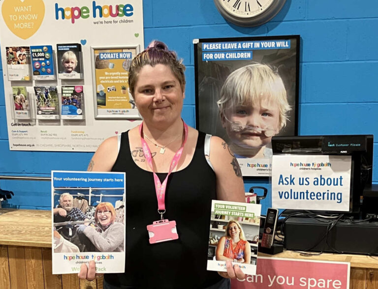 Bev Ainsworth, a volunteer at Hope House children’s hospice’s Shrewsbury charity shop