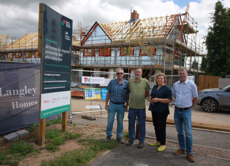 Mr Alan Wilson, Edgmond Parish Council, Mr Julian Brunger, Parish Council Member, Rachel Wood, Senior Regeneration Officer, GSA and Andy Edwards Director at Upper Langley Homes.