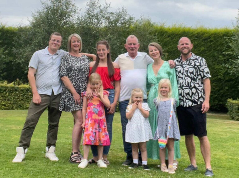Marc Christian (centre) and family - Jack, Deanna, Alice, Marc, Georgina and Joe, with grandchildren in front