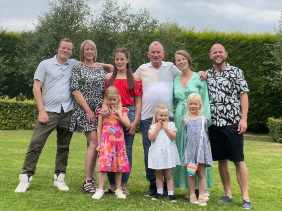 Marc Christian (centre) and family - Jack, Deanna, Alice, Marc, Georgina and Joe, with grandchildren in front
