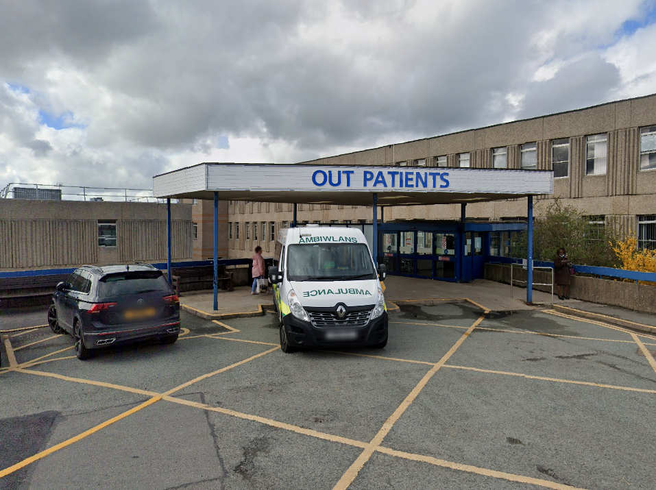 The Outpatient entrance at Royal Shrewsbury Hospital will close for construction works to begin. Image: Google Street View