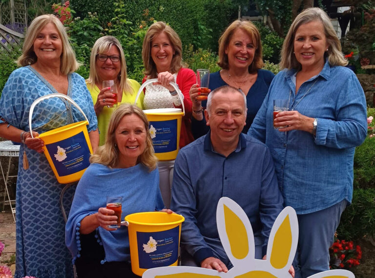 Phillipa Bason, Lou Childs, Claire Rowson, Angela Hill, Caroline Francis with Ruth Griffiths and Colin Bore seated