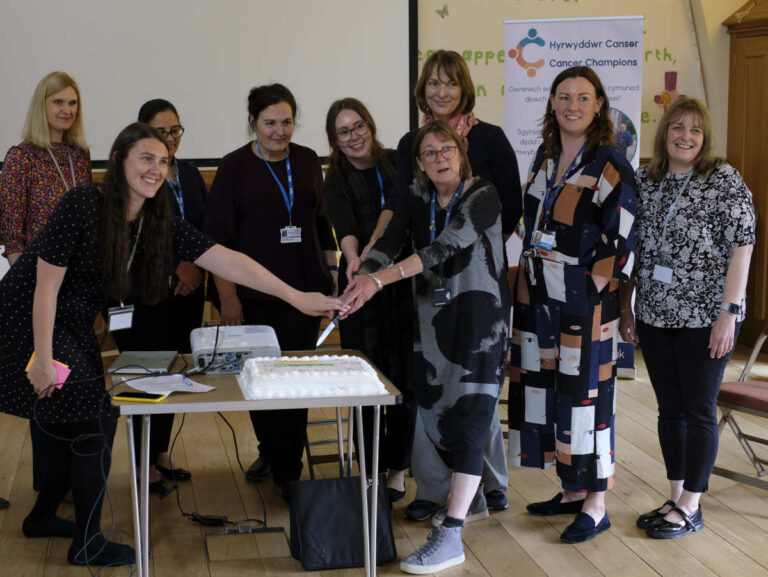 Representatives from Lingen Davies, Qube, NHS Shropshire, Telford & Wrekin, and the Welsh Teaching Board joined to mark the success of the Cancer Champions project