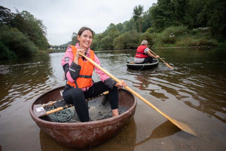 The popular Coracle Regatta run by the Ironbridge Coracle Trust takes place on Bank Holiday Monday. Photo: Telford & Wrekin Council