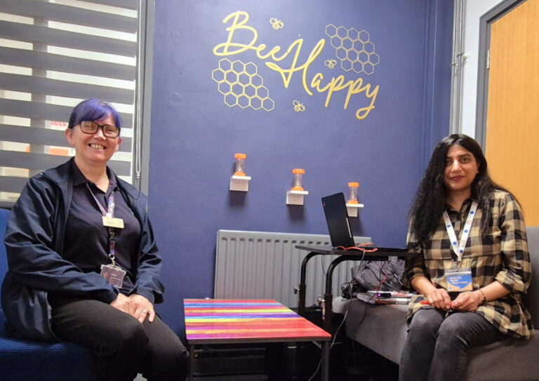 Bharti Jeram, Triage Community Officer with Telford & the Wrekin Citizens Advice, along with Sascha Jenkyn, Front of House Manager at Meeting Point House