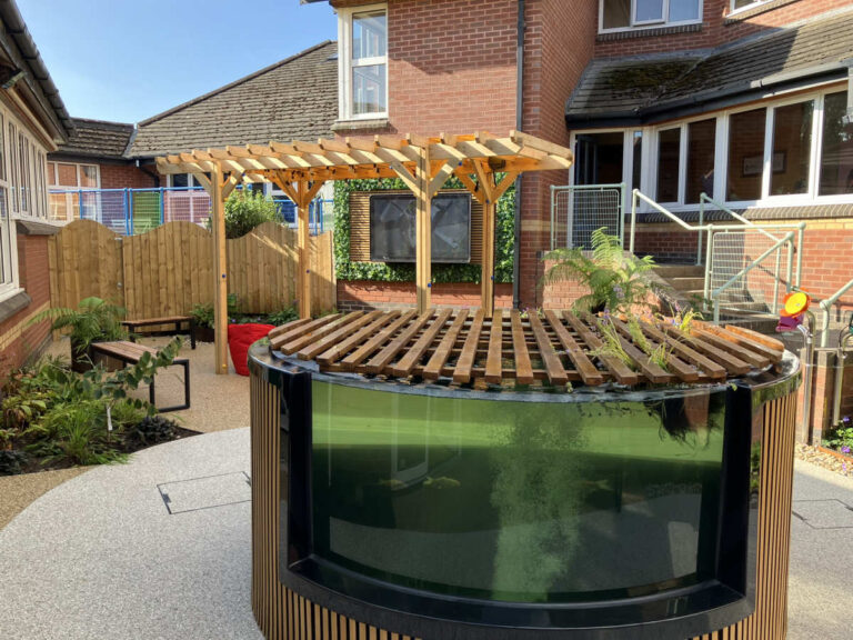 A new courtyard gas opened for children and families at Hope House in Oswestry