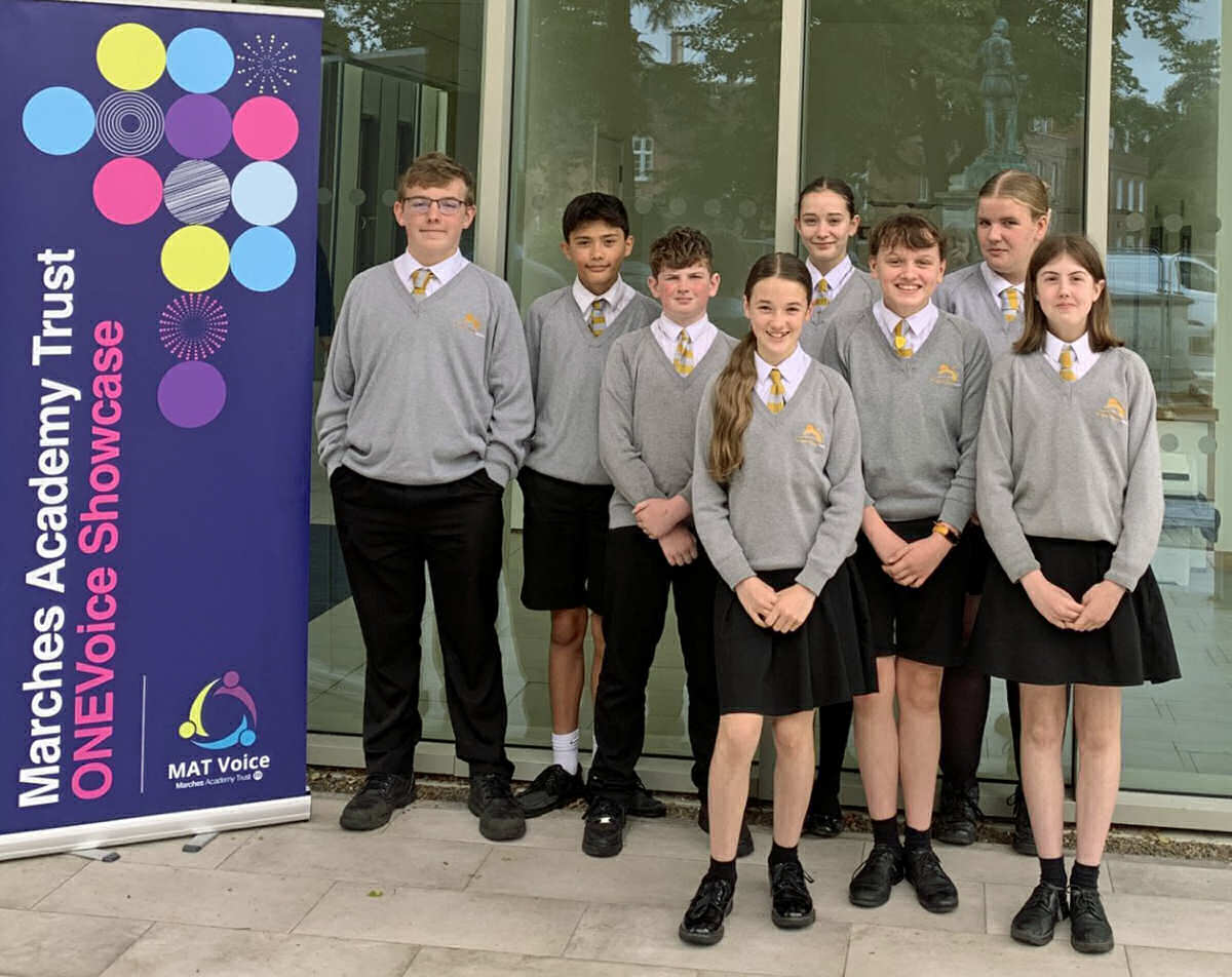 A group of pupils from the Marches Academy Trust at last year’s ONEVoice programme launch