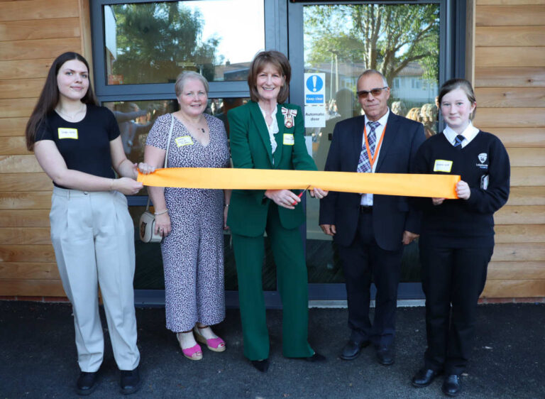 Member of Shropshire Youth Parliament Stephanie Stimpson, SYA chair of trustees Donna Leading, Lord Lieutenant Anna Turner, SYA chief executive Richard Parkes and member of Shropshire Youth Parliament Ariana Rowley