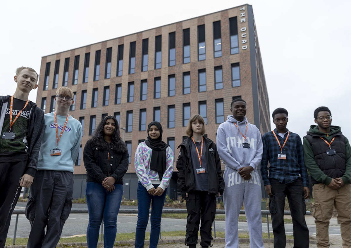 The first learners are pictured outside The Quad. Photo: Telford & Wrekin Council