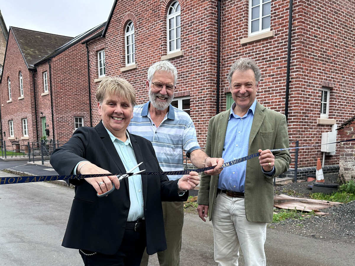 Councillor Lezley Picton, tenant John Webb and Lord Gavin Hamilton, estate owner