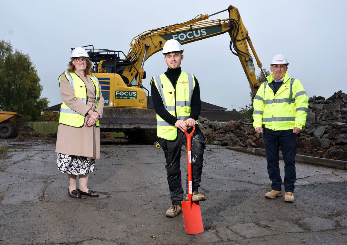 Head of Development, Liz Lowe with Site Manager, Conor Roberts and Contracts Manager Mark Bennett