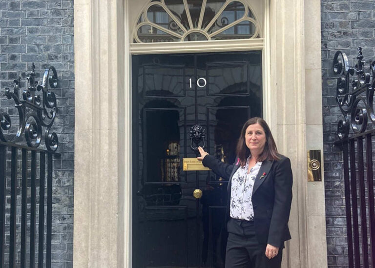 Julia outside No 10 Downing Street
