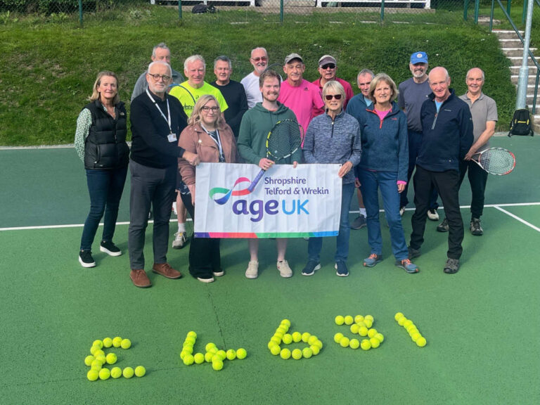 Members of the Town Walls Tennis Club in Shrewsbury took part in the fundraising challenge