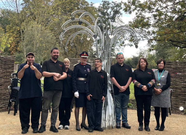 2. The talented craftspeople at Maesbury Metals created the sculpture, which draws inspiration from the heart flower plant
