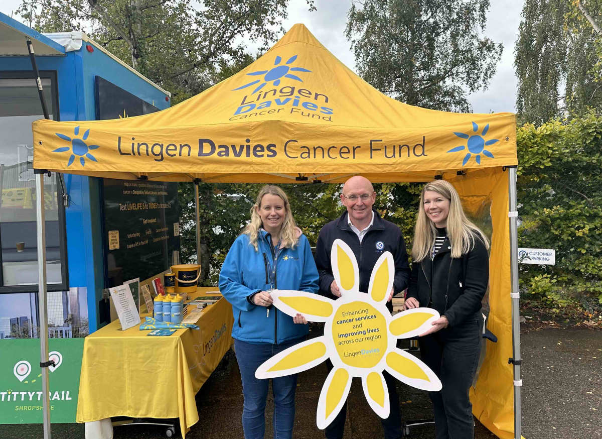 Kerry Morgan (Lingen Davies LiveLife project coordinator), Martyn Rowlands (MD Pipekit) and Stephanie Smith (Lingen Davies relationship fundraiser)