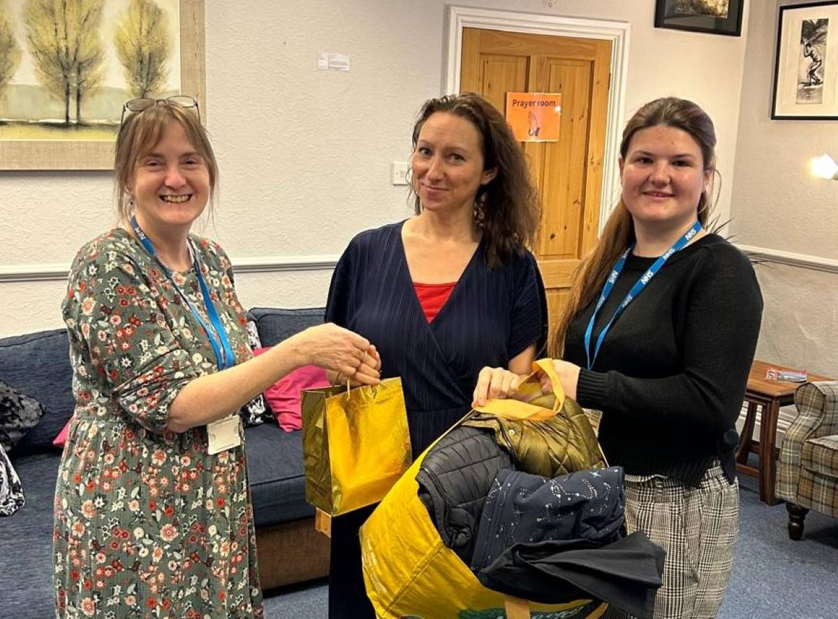 Pictured are Jayne Morris, Engagement and Insight Officer at NHS Shropshire, Telford and Wrekin, Amanda Jones, CEO of Shropshire Supports Refugees, and Amelia Woodward, Communication and Engagement Officer at NHS Shropshire, Telford and Wrekin