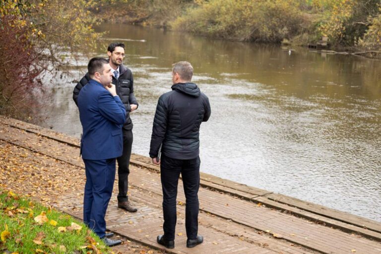 Shaun is photographed at a meeting in Ironbridge in October with the Environment Agency