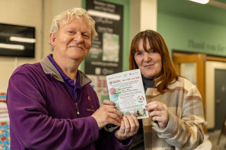Cllr Kelly Middleton is pictured with a Healthy Lifestyles advisor
