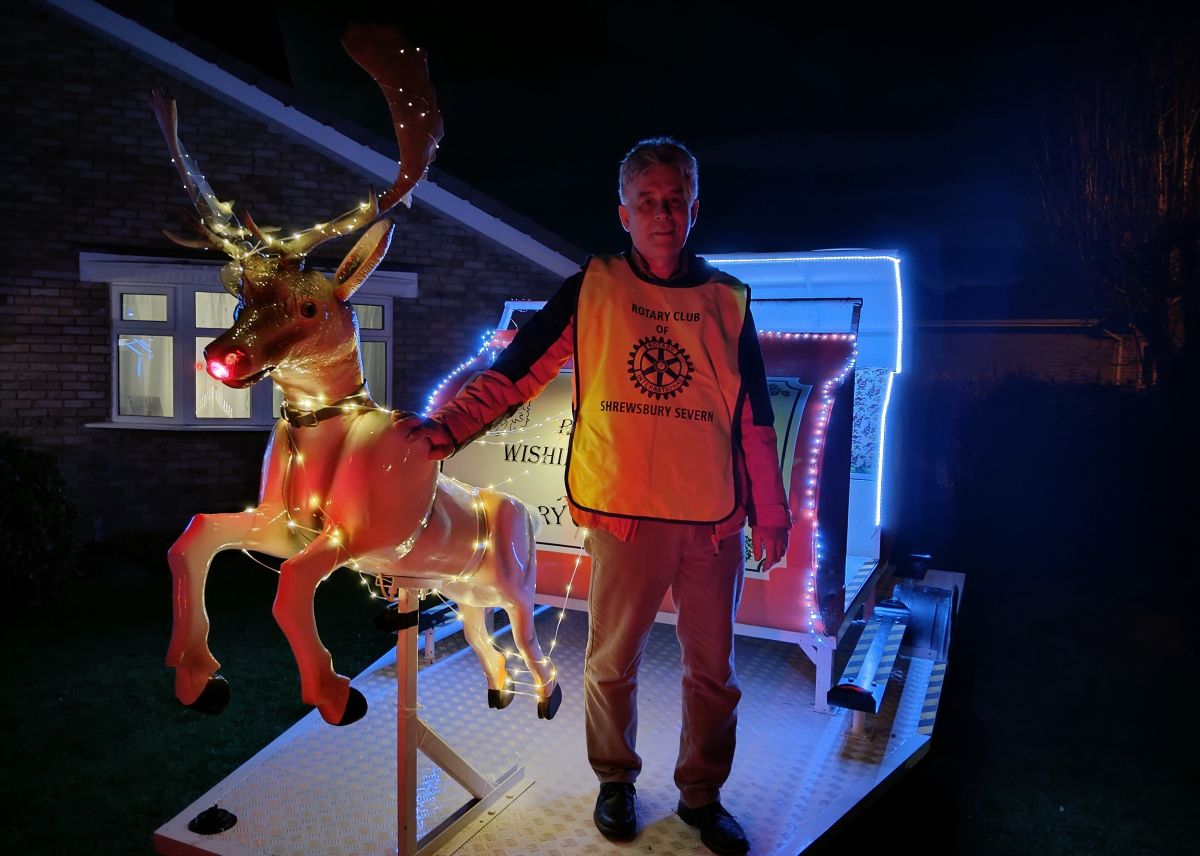 Johnathan Callwood with the sleigh he has designed