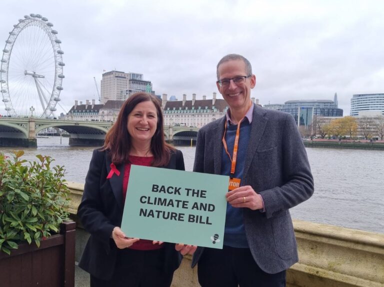 Julia Buckley MP with campaigner Jamie Russell at the House of Commons