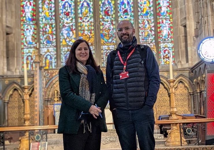 Julia Buckley MP pictured with the Churches Conservation Trust’s local community officer Robert Milton at St Mary’s