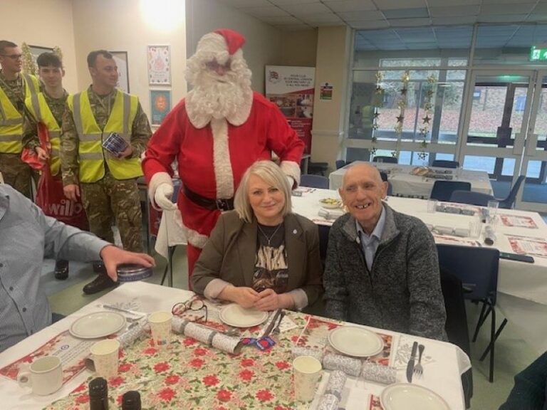 The veterans enjoyed lunch and a visit from Santa