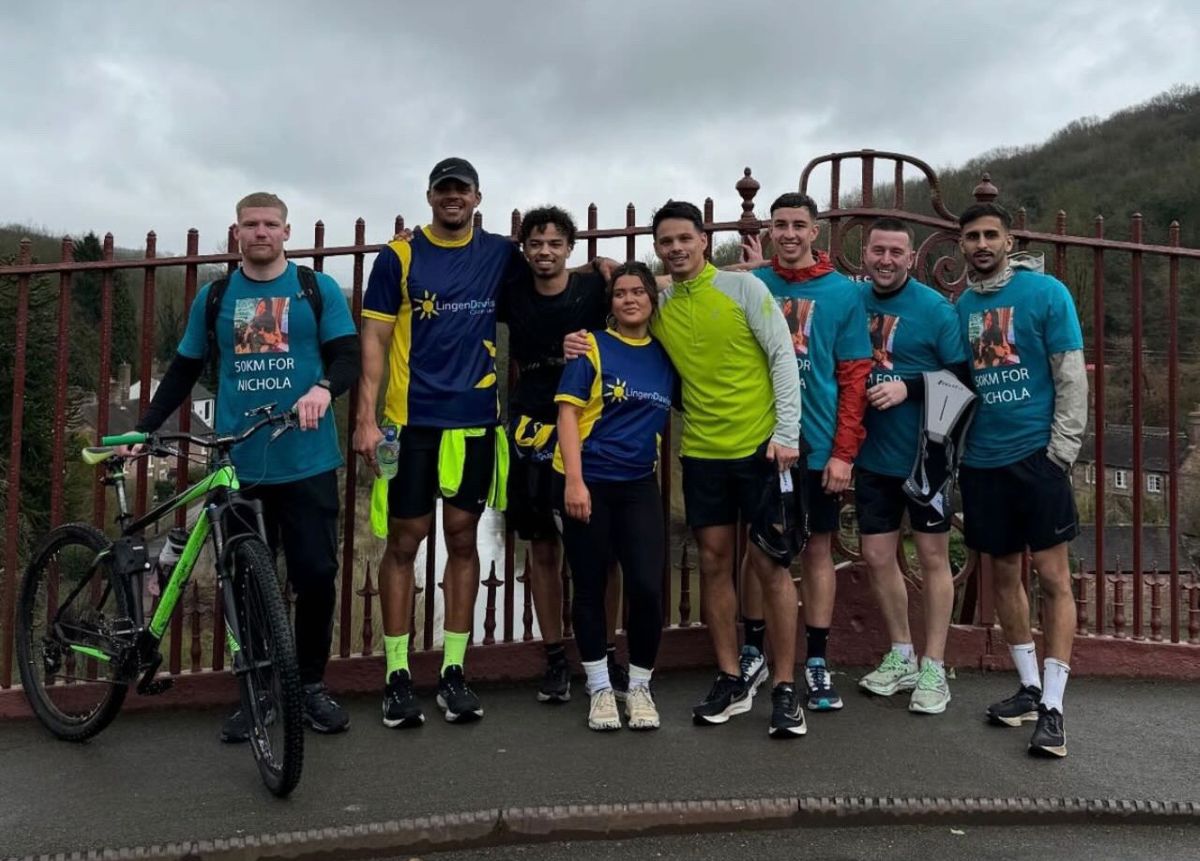 Brandon is joined by supporters in Ironbridge