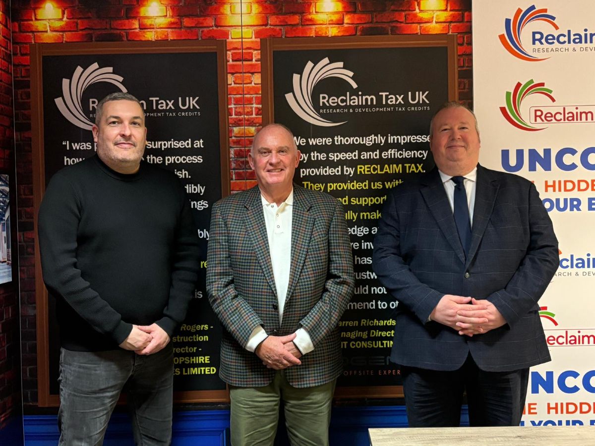 Pictured, Chris Jones the Group Managing Director, Richard Sheehan and Richard Canfer-Taylor, CEO of Reclaim Tax