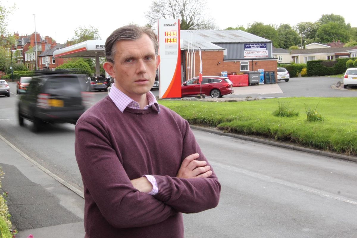 Councillor Rob Wilson pictured on The Mount in Shrewsbury