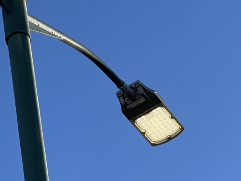A generic image on an LED streetlight