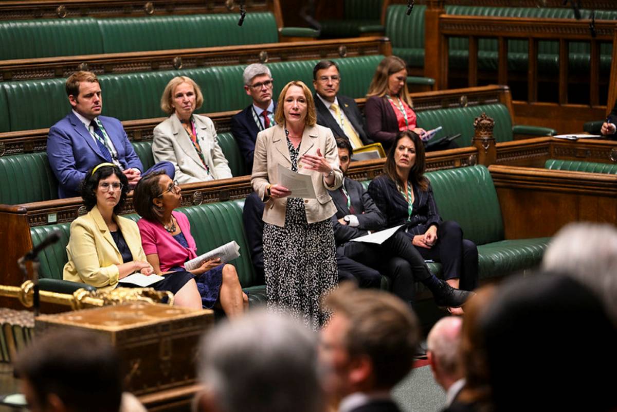 Helen Morgan MP in the House of Commons Chamber