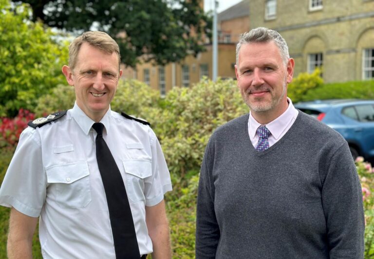 Police and crime commissioner John Campion pictured with Richard Cooper