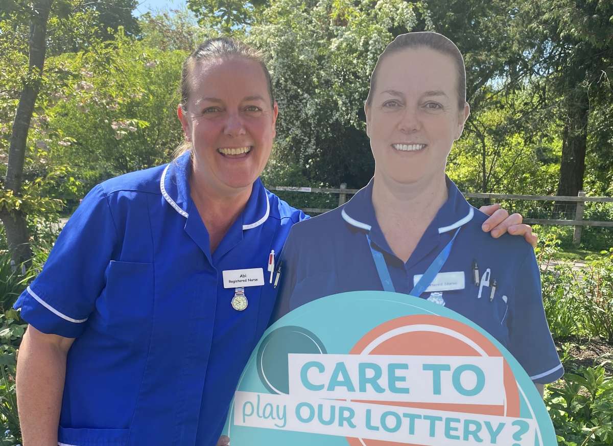 Abi White pictured with her life-sized cut out