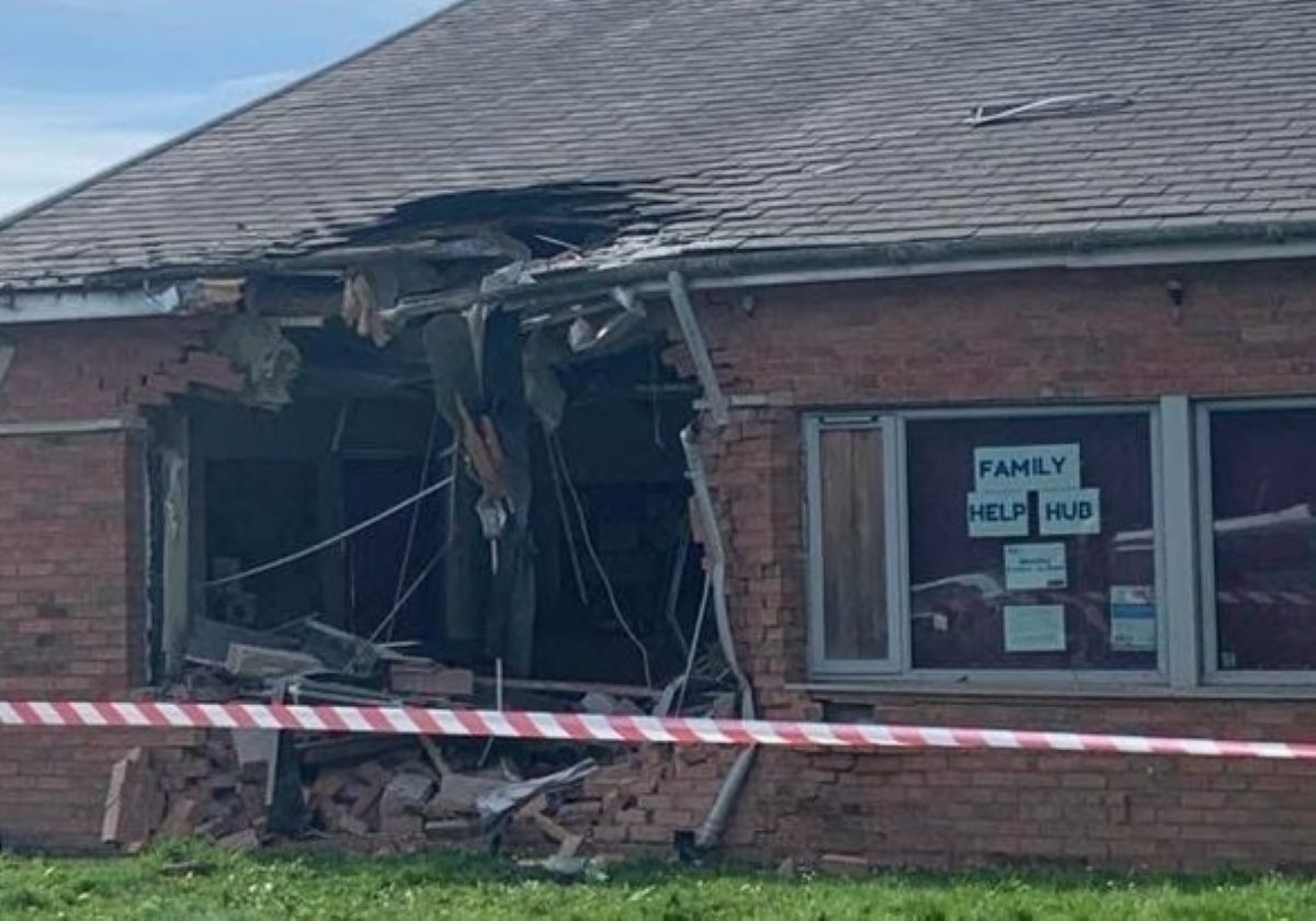 The damage caused following an HGV colliding with Ludlow Youth Centre. Photo: Shropshire Council
