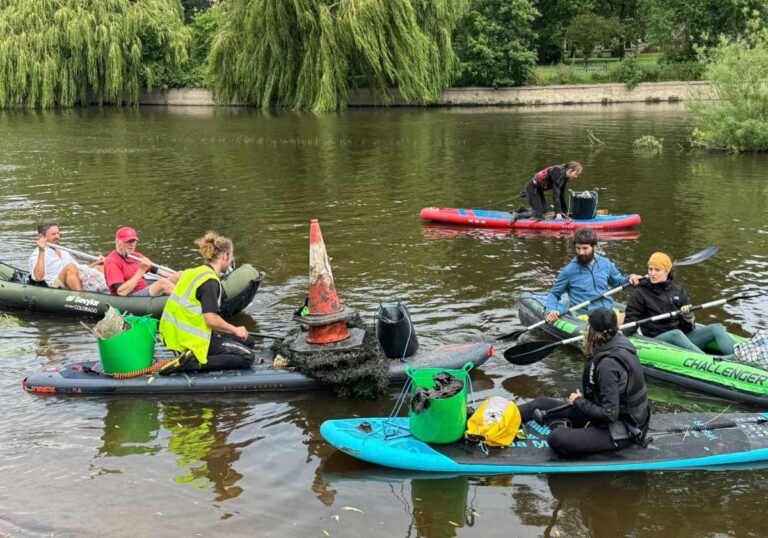 Dozens of bags of rubbish hauled from River Severn in community clean-up