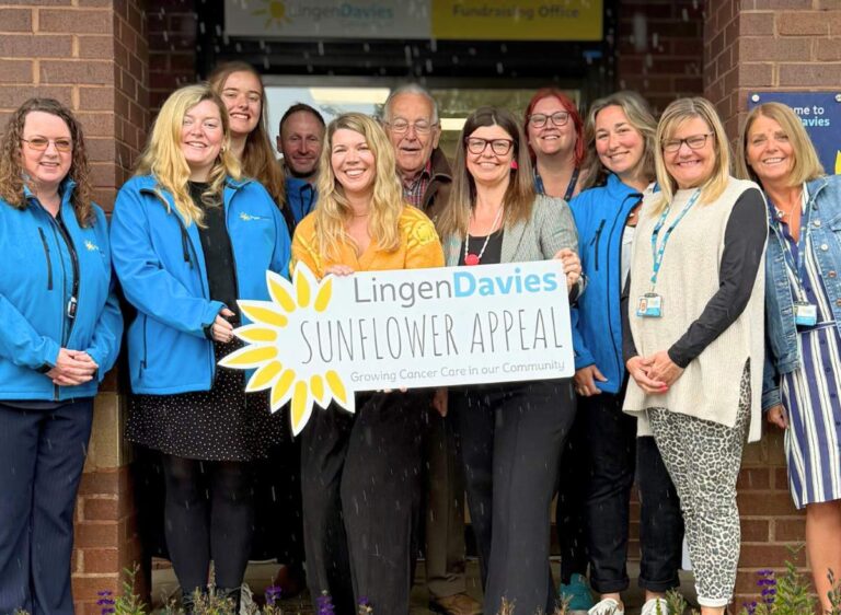 Lingen Davies team members marking the launch of the Sunflower Appeal