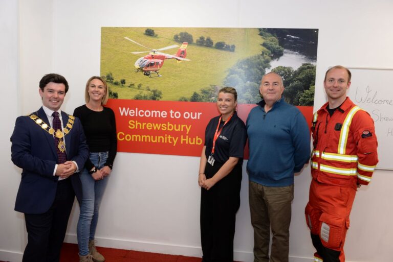 The Mayor of Shrewsbury, Councillor Alex Wagner, cut the ribbon to officially open the hub