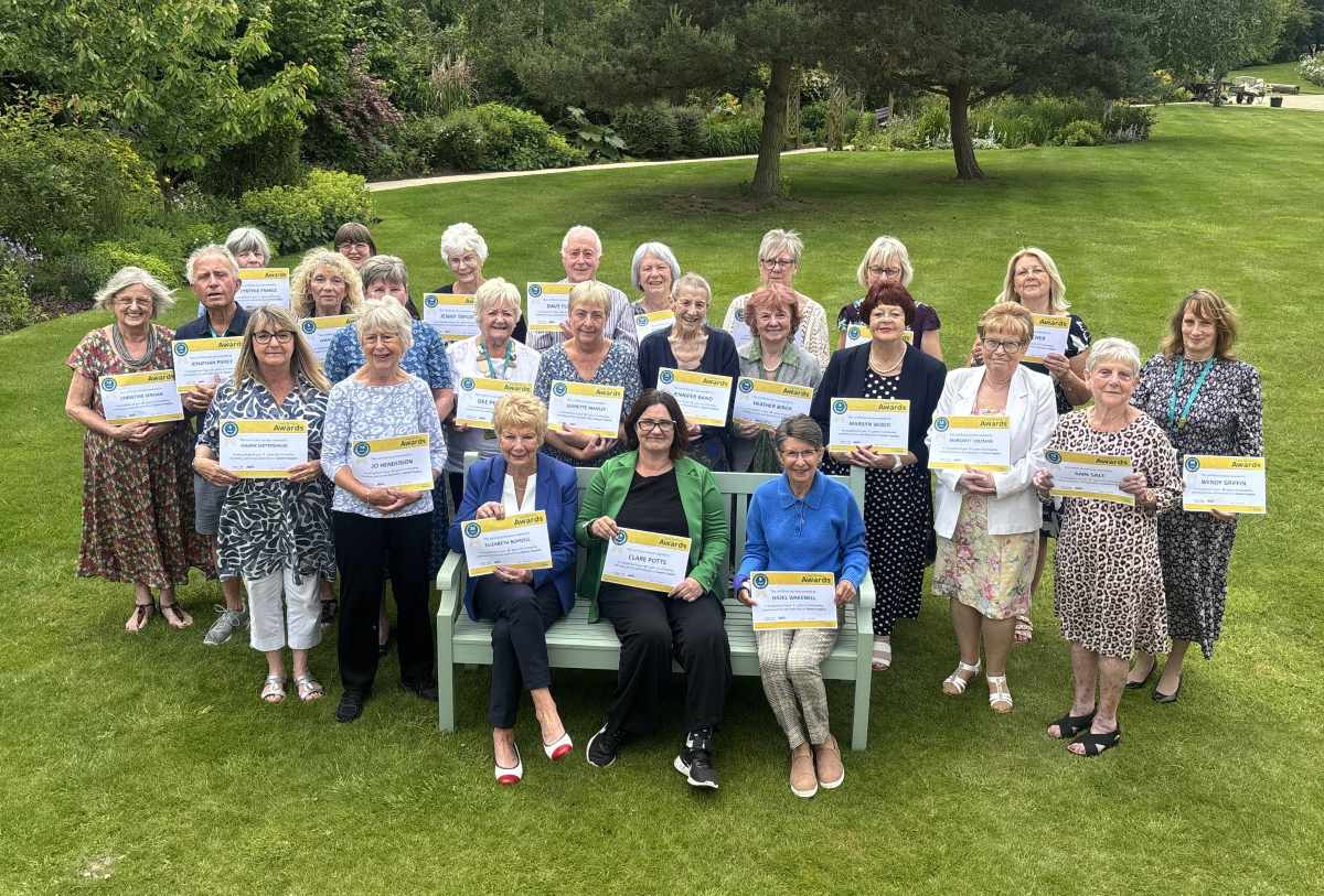 Pictured are Severn Hopsice volunteers at the Long Service Awards 2025