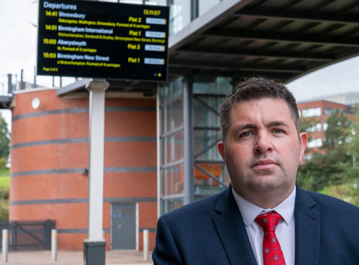 Shaun Davies MP is photographed at Telford Central