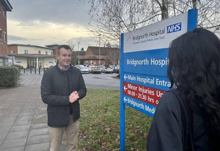 Stuart Anderson outside Bridgnorth Community Hospital