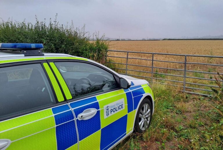 A West Mercia Police vehicle in rural Shropshire
