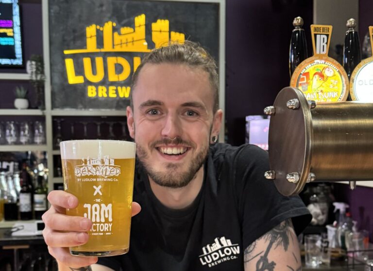Head Brewer at Ludlow Brewing Company, Cody Palin, raises a glass to 5 years of Derailed