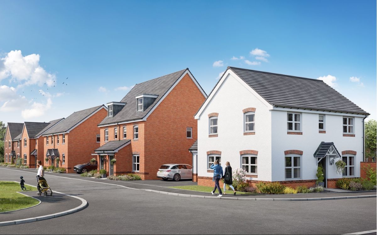 A CGI of how the new homes will look in Whitchurch
