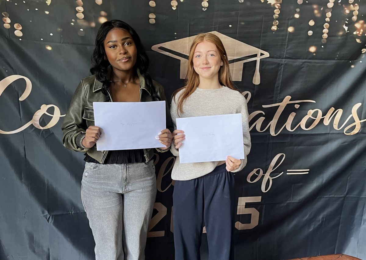 Adcote School students collect their results