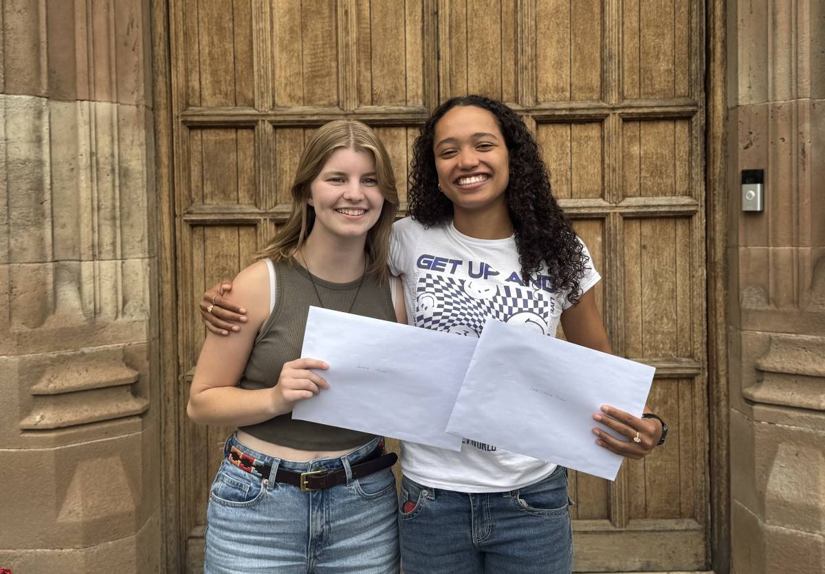 Adcote students collect their results