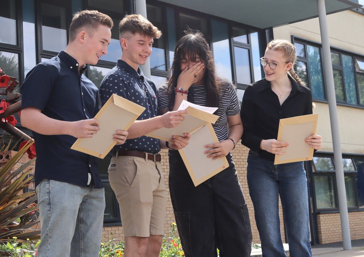 At Charlton School in Wellington, from left Jake Francis, Dylan Martin, Kassie Salera, and Maddie Herbert