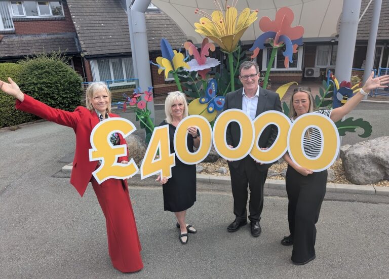 Danni Leggatt Head of Organisational Development for Culina Group, Michelle Anderson , the Culina colleague driving the fundraising, Culina CEO Liam McElroy and Emma Entwistle, Head of Internal Communications at Culina Group